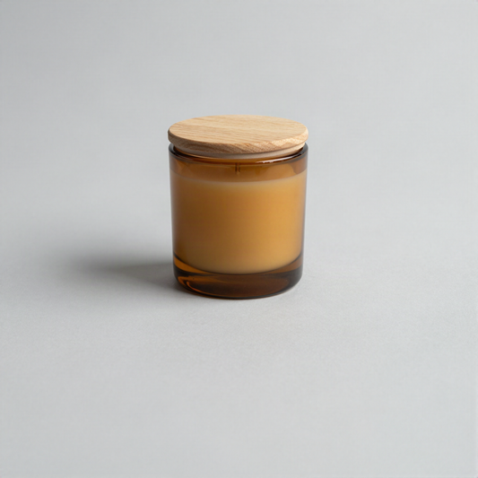 Hand Poured Soy Candle in Amber Glass